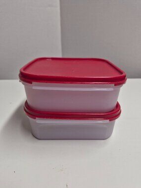 Tupperware 5 Cup 1.2L Red Lid Containers Set of 2 #T5